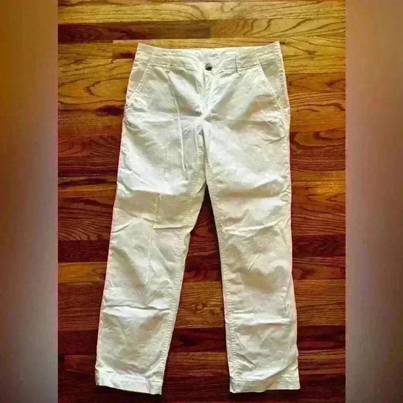 LOFT - MONROE SLIM WHITE CHINO PANTS - SIZE 4 - Picture 1 of 9